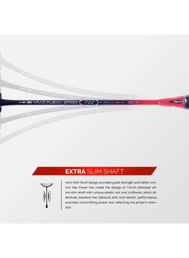 Apacs apacs Nano Fusion Speed 722 (76g, 30LBS) Red Unstrung Badminton Racquet  (Pack of: 1, 76 g)  - Image 5