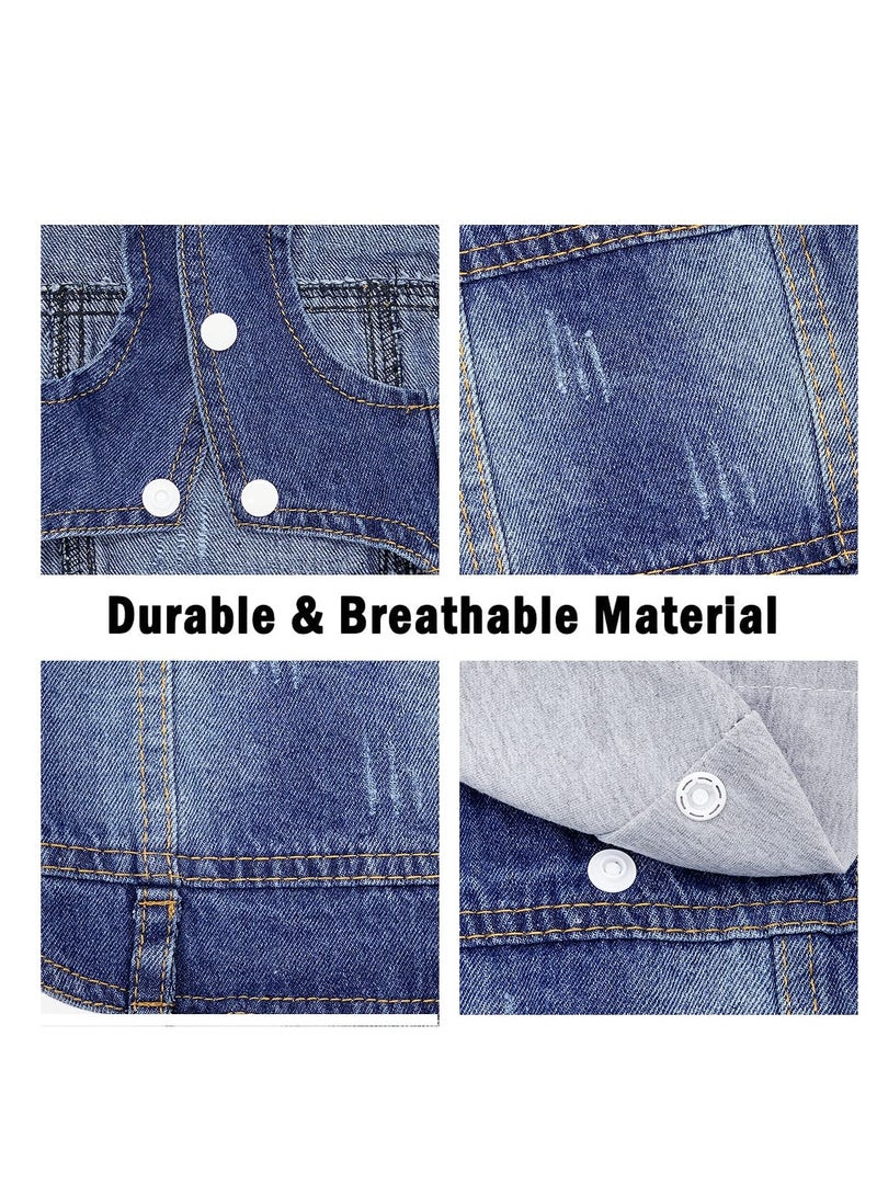 SYOSI ملابس الحيوانات الأليفة للكلاب، سترة جينز رائعة للكلاب، معطف هودي دنيم أزرق رائع، ملابس للكلاب والقطط، تي شيرت كلاسيكي للكلاب، ملابس للجراء، قميص زي L - Image 5