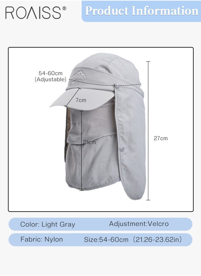 roaiss - Detachable Fishing Hat with Shawl and Face Cover UPF 50+ Anti-UV Soft Foldable Breathable Quick-Drying Sun Hat for Men & Women Adjustable Size Hiking Climbing Outdoor Baseball Cap - Image 1