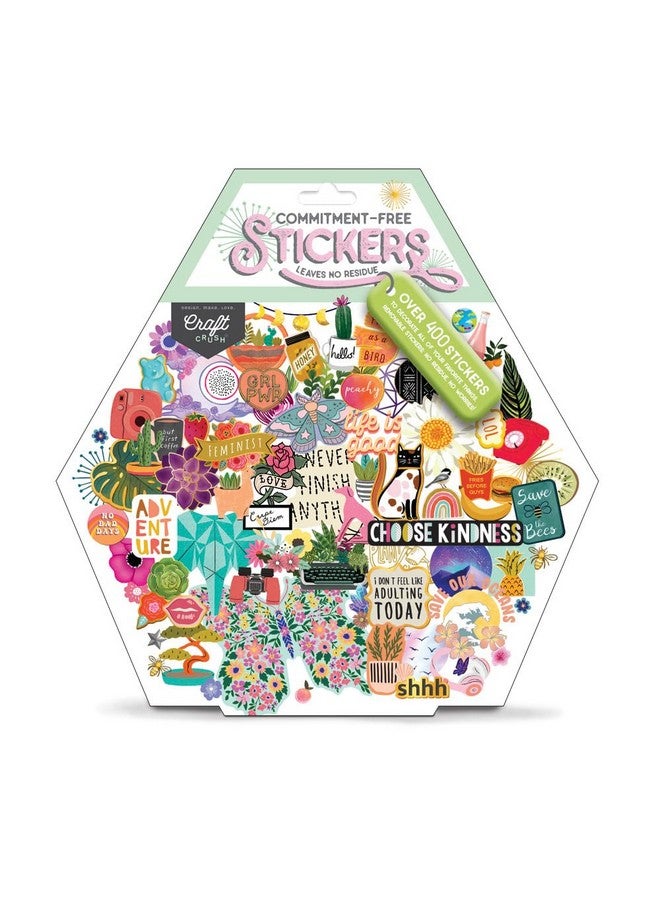 Craft Crush Commitmentfree Removeable No Mess Stickers Add To Laptops Phone Cases & More Over 400 Stickers For Ages 13 And Up - Image 1