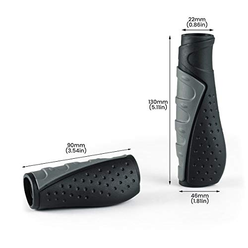 PRUNUS Bike Handlebar Grips, Rubber Ergonomic Antislip Bicycle Handlebar Grips, for MTB Mountain BMX (90MM+130MM) - Image 2