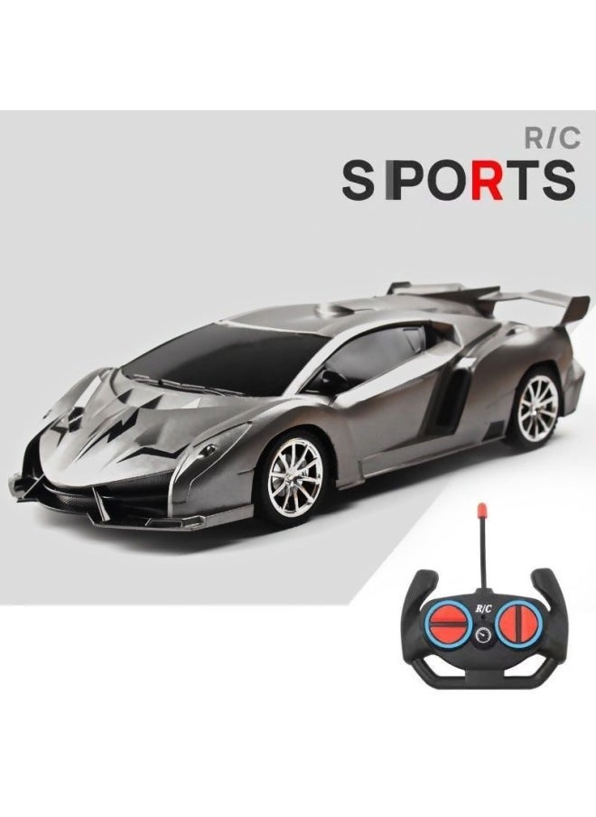 Remote Control Car Rechargeable High-speed Electric Remote Control Car Drift Sports Car Four-way Racing Children Boy Toy-Color:2024 Hot Racing Car-lambo Battle Gray [gift Box]-Scale:2-pack Special Charging Set + Remote Control [no Remote Control Battery Included]  - Image 1