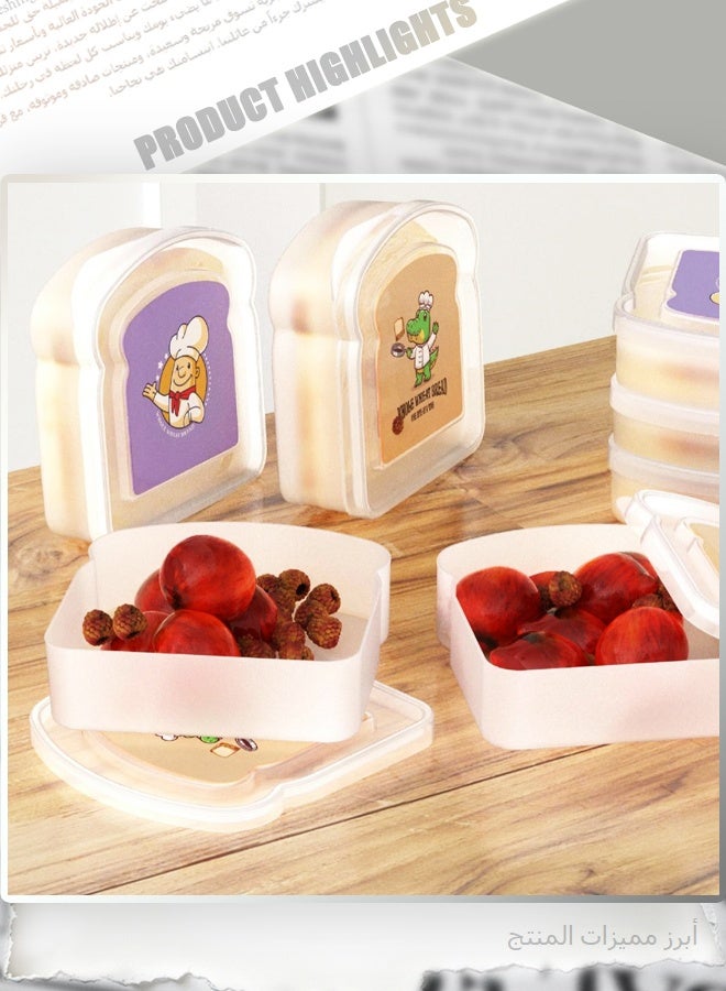 Cute Toaster Bread Lunch Box, 2PCS Cartoon Insulated Food Container for Kids, Microwave Safe Bento Box for School Meal Snacks - Image 4