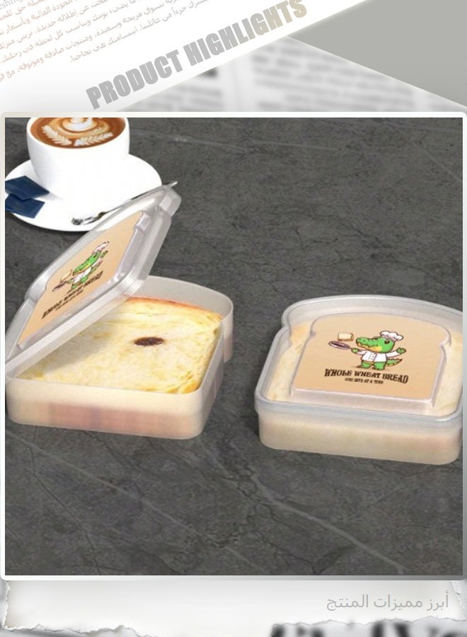 Cute Toaster Bread Lunch Box, 2PCS Cartoon Insulated Food Container for Kids, Microwave Safe Bento Box for School Meal Snacks - Image 5