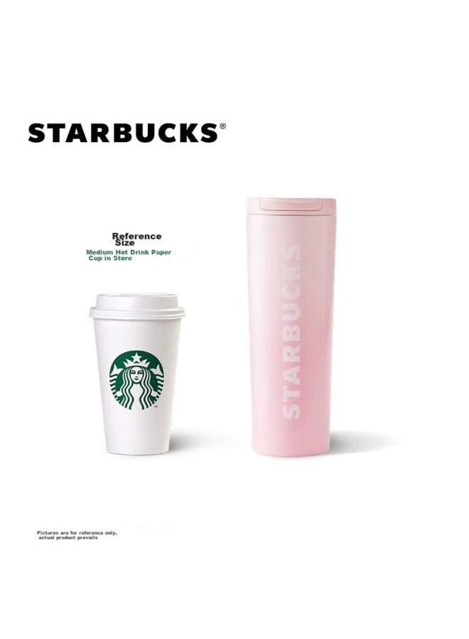 Starbucks كوب ستاربكس المعزول من الفولاذ المقاوم للصدأ بلون زهرة الكرز، 473 مل، للحفاظ على البرودة، كوب سيارة، زجاجة ماء مكتبية، هدية للنساء، هدية عيد ميلاد - Image 3