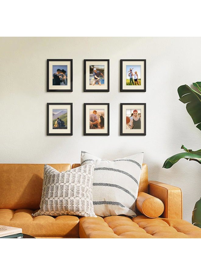 upsimples 8.5x11 Picture Frame Set of 10,Display Pictures 6x8 with Mat or 8.5x11 Without Mat,Certificate Document Frame for Wall and Tabletop Display,Black - Image 2