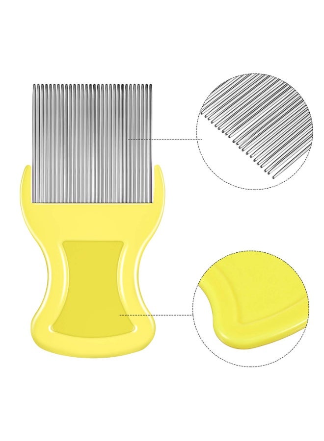 KHAJUL 8 Pieces Double Sided Lice Comb Set, Fine Metal and Plastic Combs for Lice and Nit Removal, Complete Hair Grooming Kit for Humans and Pets (Orange/Blue/Purple/White) - Image 4