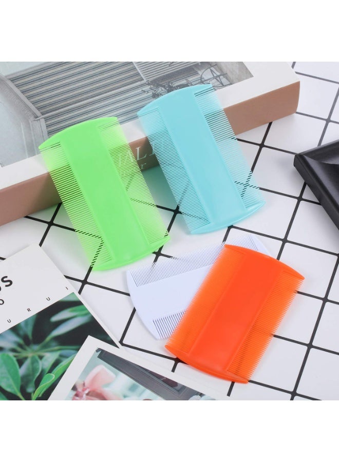 KHAJUL 8 Pieces Double Sided Lice Comb Set, Fine Metal and Plastic Combs for Lice and Nit Removal, Complete Hair Grooming Kit for Humans and Pets (Orange/Blue/Purple/White) - Image 5