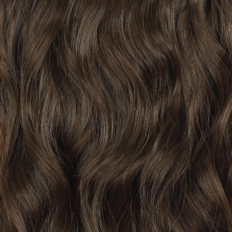 LEEONS Double Weft Synthetic Hair Extension 4PCS Thick Hairpieces Clip in Long Wavy Hair Extensions Chestnut Brown 20 Inch (4pcs, 20Inch, 8/10#) - Image 5