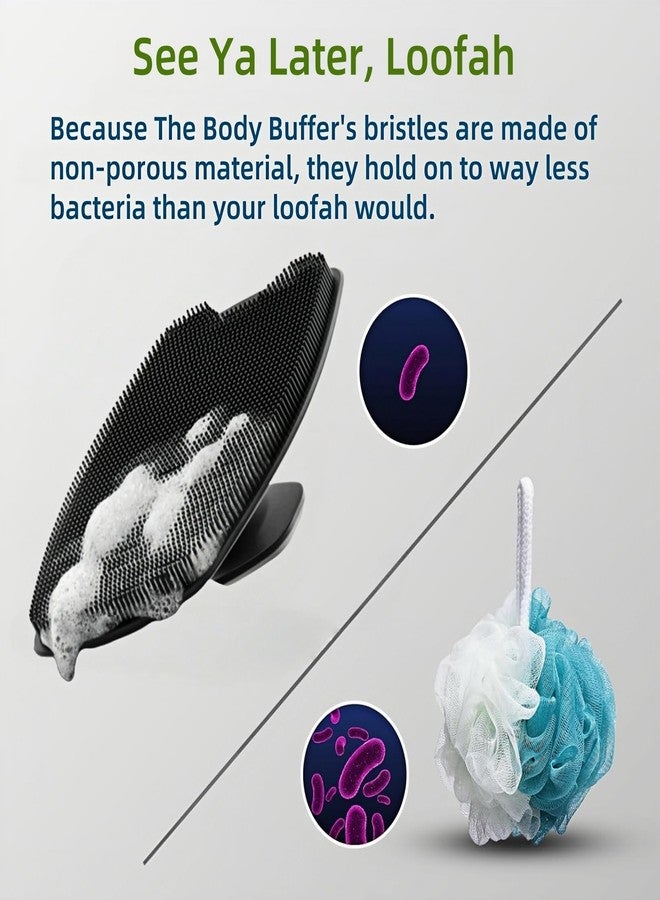 Jopplim 2 Pack Silicone Body Scrubber, Highly Elastic Bristles Handheld Brush for Shower, Lather Well and Gentle Exfoliating, Makes Skin Smooth, for Women and Men, Black and Gray - Image 4