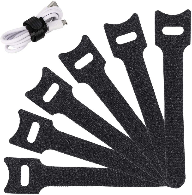 Aeoss 30 Pcs Reusable Cable Ties Management Straps - 6 Inch Strong &Microfiber fastening cloth, Adjustable Fastener Cable Strap Hook and Loop Cord Ties - Image 1