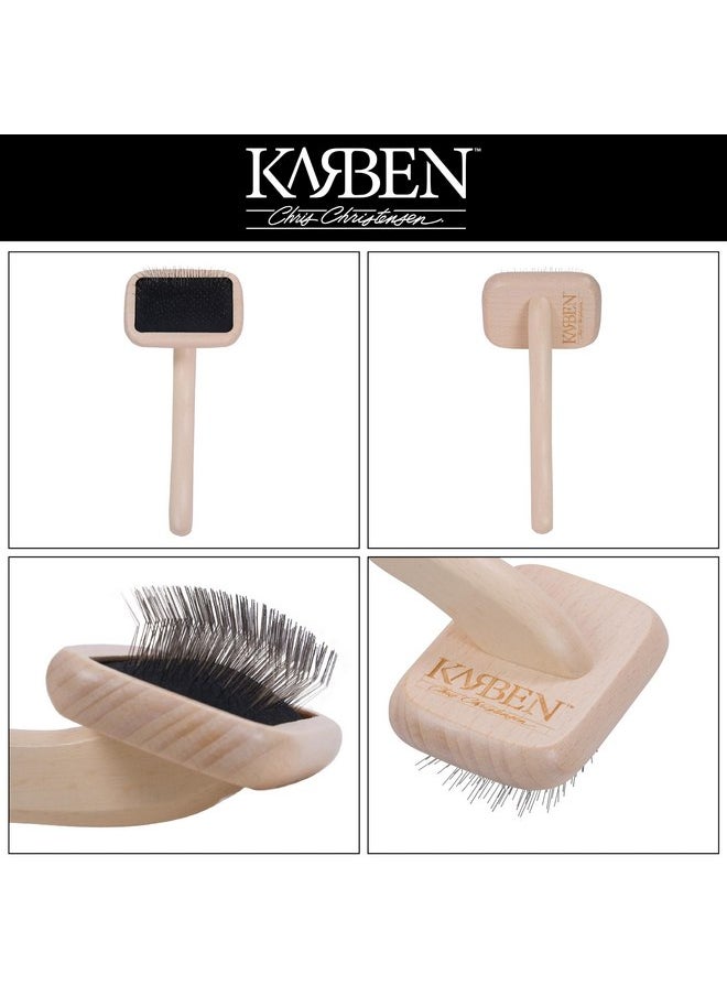 Chris Christensen Chris Christensen Karben I Slicker Brush for Dogs, Groom Like a Professional, Ideal For All Coat Types, Remove Shedding Coat, Tangles and Dead Undercoat, 17 mm Stainless Steel Pins, Extra Small  - Image 2