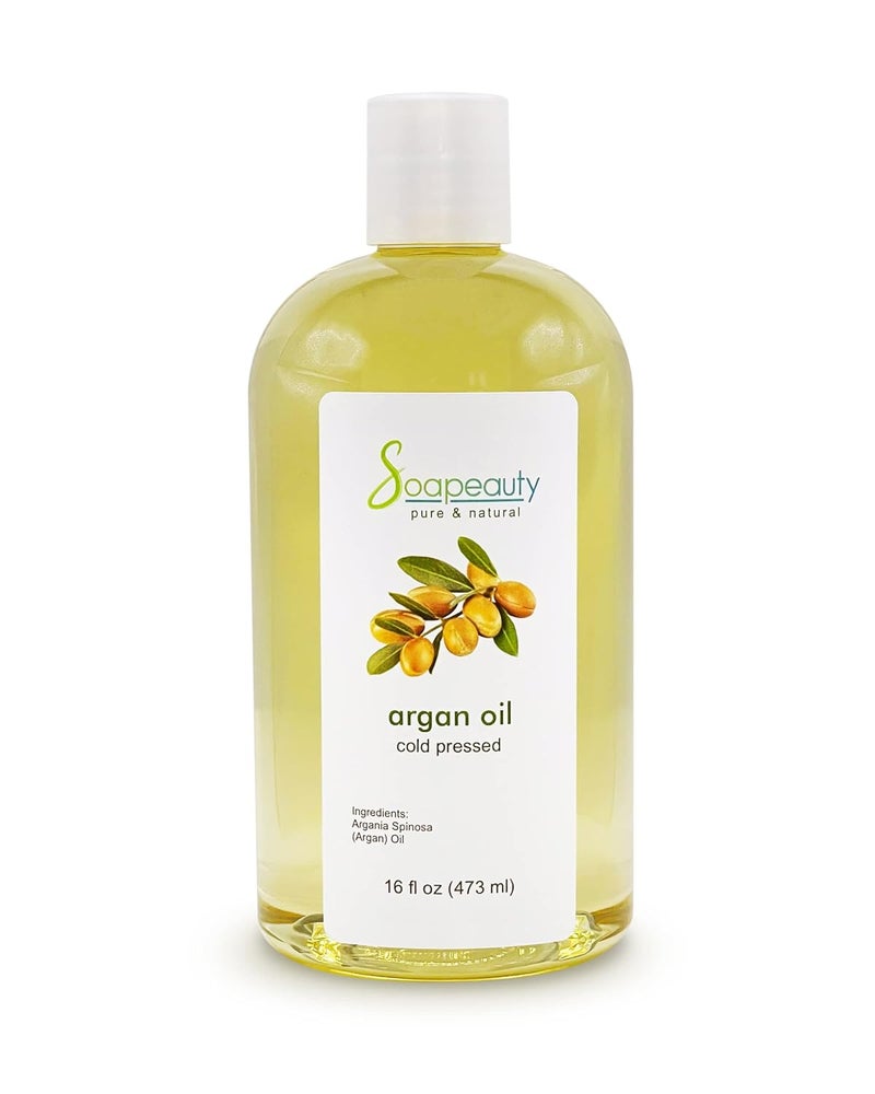 Soapeauty Cold Pressed Refined ARGAN OIL  100 Natural  Pure  Carrier for Essential Oils Argan Oil for Skin Argan Oil for Hair Growth  Moisturizer  16 fl oz