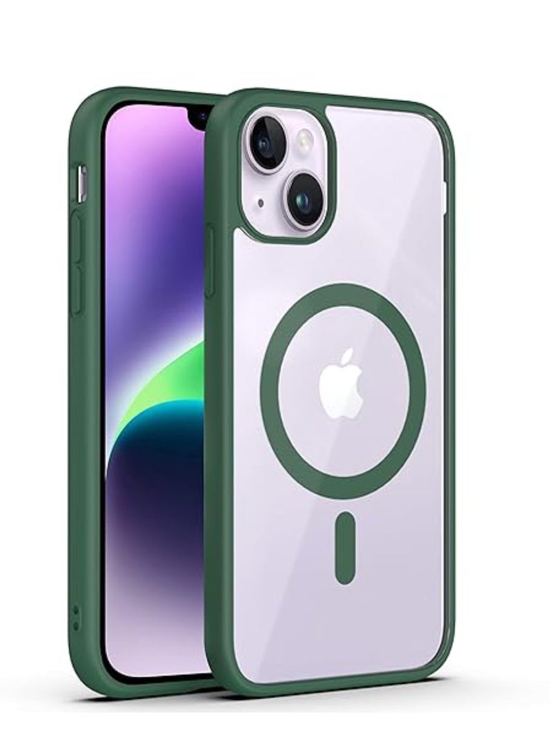 DIGI CORE iPhone 15 Case iPhone 15 Mag-Safe Case 6.1 inch Anti-Yellowing Military Drop Protection Shockproof Protective Phone Magnetic Case For iPhone 15 Magsafe Case Green