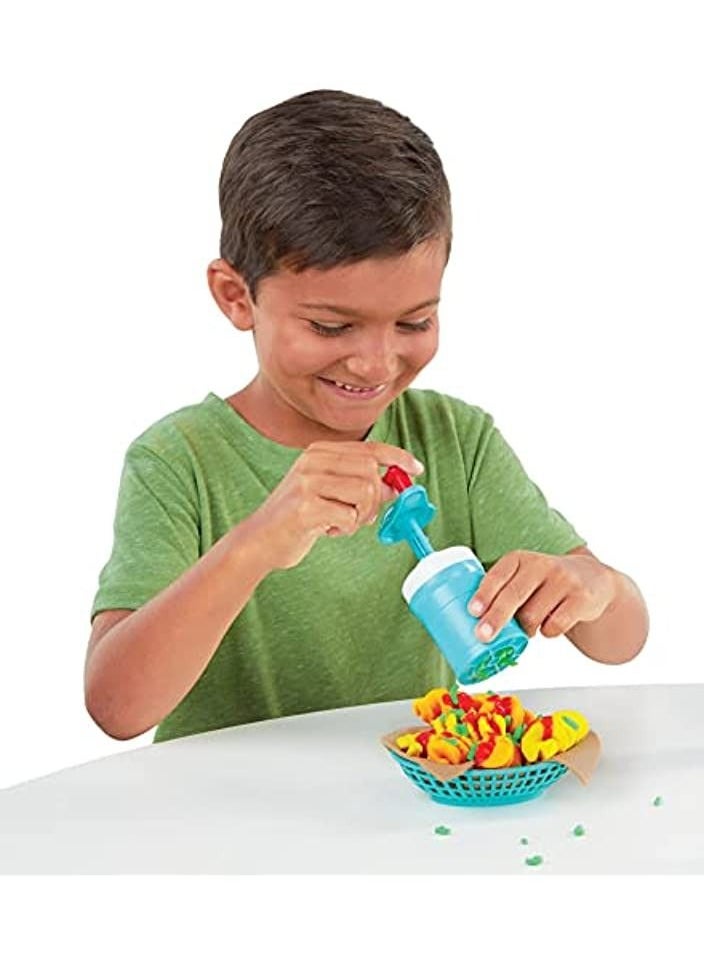 Green Tiger - Play-Doh Kitchen Creations Spiral Fries Playset for Kids 3 Years and Up with Toy French Fry Maker, Play-Doh Drizzle, and 5 Modeling Compound Colors, Non-Toxic - Image 1
