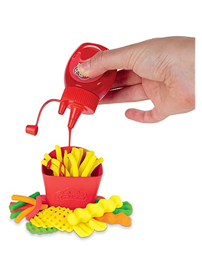 Green Tiger - Play-Doh Kitchen Creations Spiral Fries Playset for Kids 3 Years and Up with Toy French Fry Maker, Play-Doh Drizzle, and 5 Modeling Compound Colors, Non-Toxic - Image 1