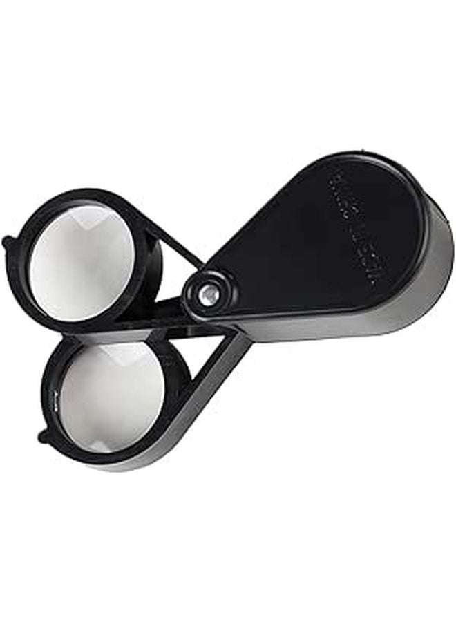 Dual Lens 10X 20X Foldable Magnifier Portable Handheld Loupe For Jewelry Watch Repair Outdoor Black - Image 1