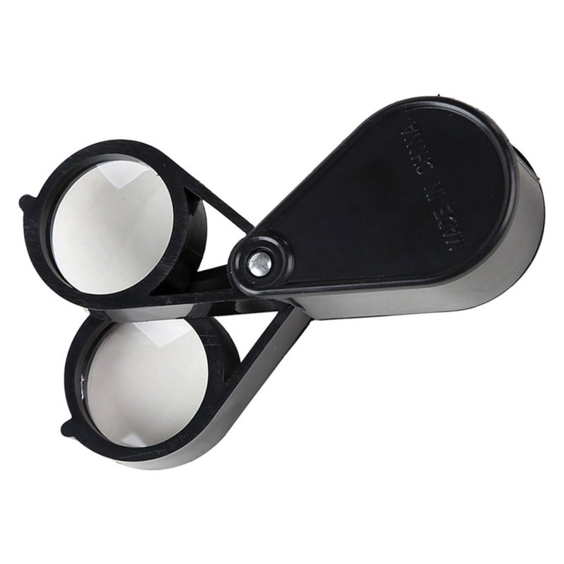 Dual Lens 10X 20X Foldable Magnifier Portable Handheld Loupe For Jewelry Watch Repair Outdoor Black - Image 2