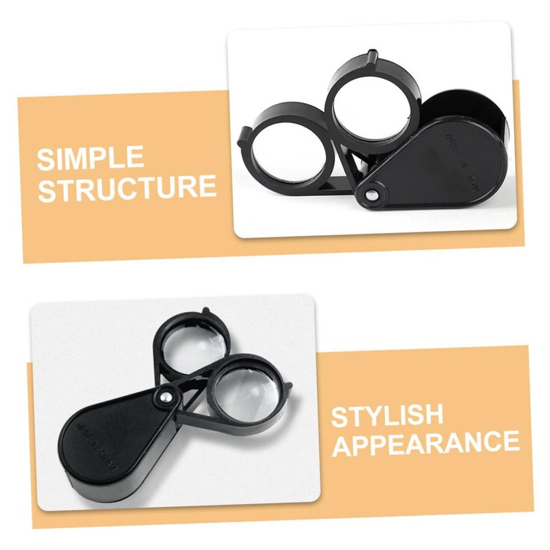 Dual Lens 10X 20X Foldable Magnifier Portable Handheld Loupe For Jewelry Watch Repair Outdoor Black - Image 4