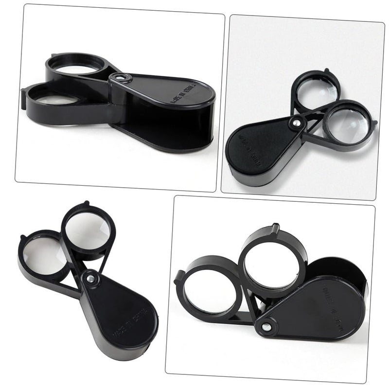 Dual Lens 10X 20X Foldable Magnifier Portable Handheld Loupe For Jewelry Watch Repair Outdoor Black - Image 5