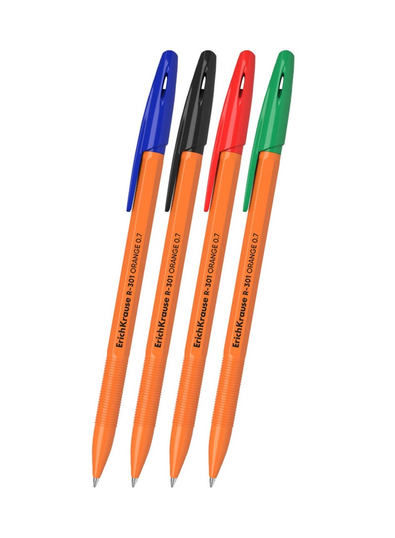 ErichKrause أقلام حبر جاف ر-301 الأصلية 4 قطع بسن 0.7 مم متعددة الألوان - Image 2