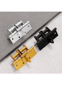 HARICEN HARICEN 3 in 1 Automatically Door Hinge Lock Automatic Self Closing Door Hinges with Positioning with Screws for Gate Kitchen Cabinets Closet Wooden Fences Stainless Steel Multicolor  - Image 1