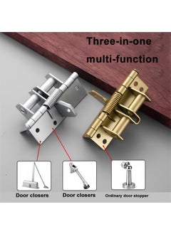 HARICEN HARICEN 3 in 1 Automatically Door Hinge Lock Automatic Self Closing Door Hinges with Positioning with Screws for Gate Kitchen Cabinets Closet Wooden Fences Stainless Steel Multicolor  - Image 4