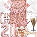 DUFACAI 21st Birthday Decorations for Girls Rose Gold Finally Legal 21 Birthday Decoration for Her Happy Birthday Banner Balloons Sash and Tiara Crown Fringe Foil Curtain for Women Happy 21st Birthday Gold - Image 2