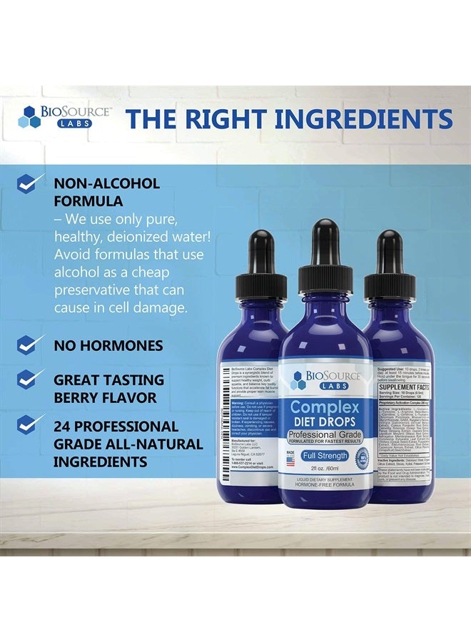 BioSource Labs Complex Diet Drops – Best Natural Weight Management Drops for Men and Women (2 x 2-Ounce Bottle) - Image 3