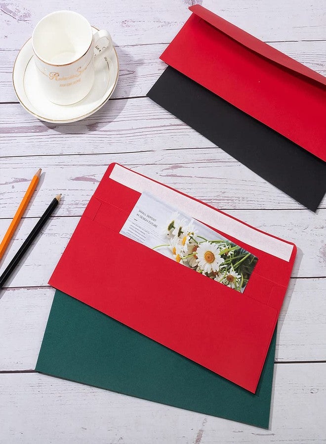 Wishop 100 Pack Christmas Green and Red #10 Business Envelopes Self Seal Standard Envelopes for Office Checks, Business, Letter Mailing Invoices, 4.13 x 9.49 Inches - Image 5