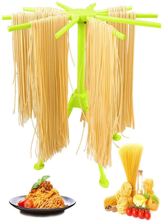 LogHog Pasta Drying Rack Collapsible,Fresh Noodles Hanging Stander,Household Pasta Drying Tool for Kitchen,Foldable Plastic Noodles Stander Spaghetti Holder Stand with 4 Legs and 10 Arm Handles - Image 1