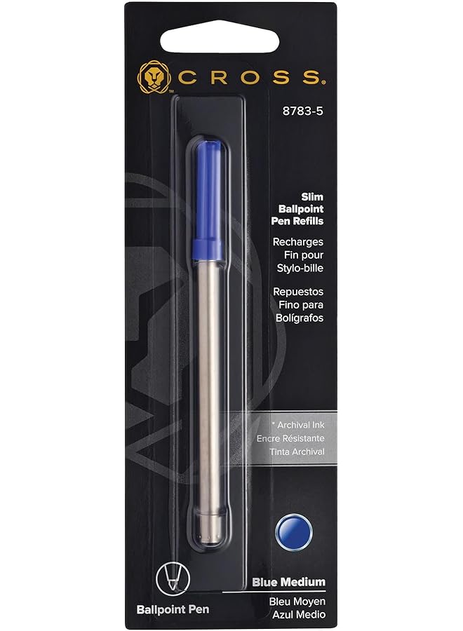 Cross Slim Ballpoint Pen Refill Medium Point Blue 1 Pack 8783 5 - Image 1