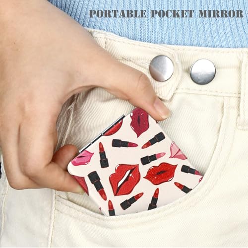 YTLX Quality Vanity Compact Makeup Mirror for Girls Women, Stylish Slim Travel Cosmetic Mirrors for Pocket Purse Wallet Handbag, Portable Magnifying Handheld Small Mirror Foldable Cute Lightweight - Image 5