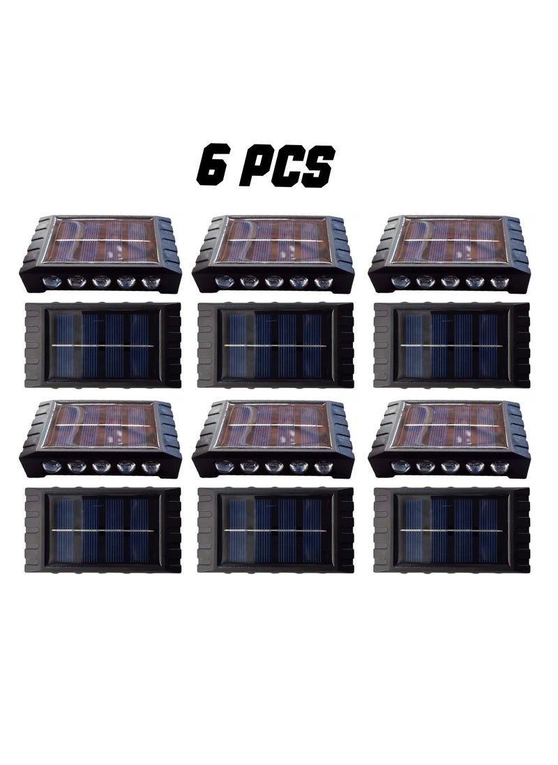 6 Pcs 10 LED Solar Up And Down Wall Lights, Outdoor Waterproof LED Step Light, Solar Fence Lights For Outdoor Yard Garden Lawn Patio Courtyard Fences Driveway Pathway Decoration Solar Light Waterproof Light - pzsku/ZF03F651BE7529A67EB5FZ/45/_/1727180044/187ddeb2-545f-4b58-92e6-74788b7bca40