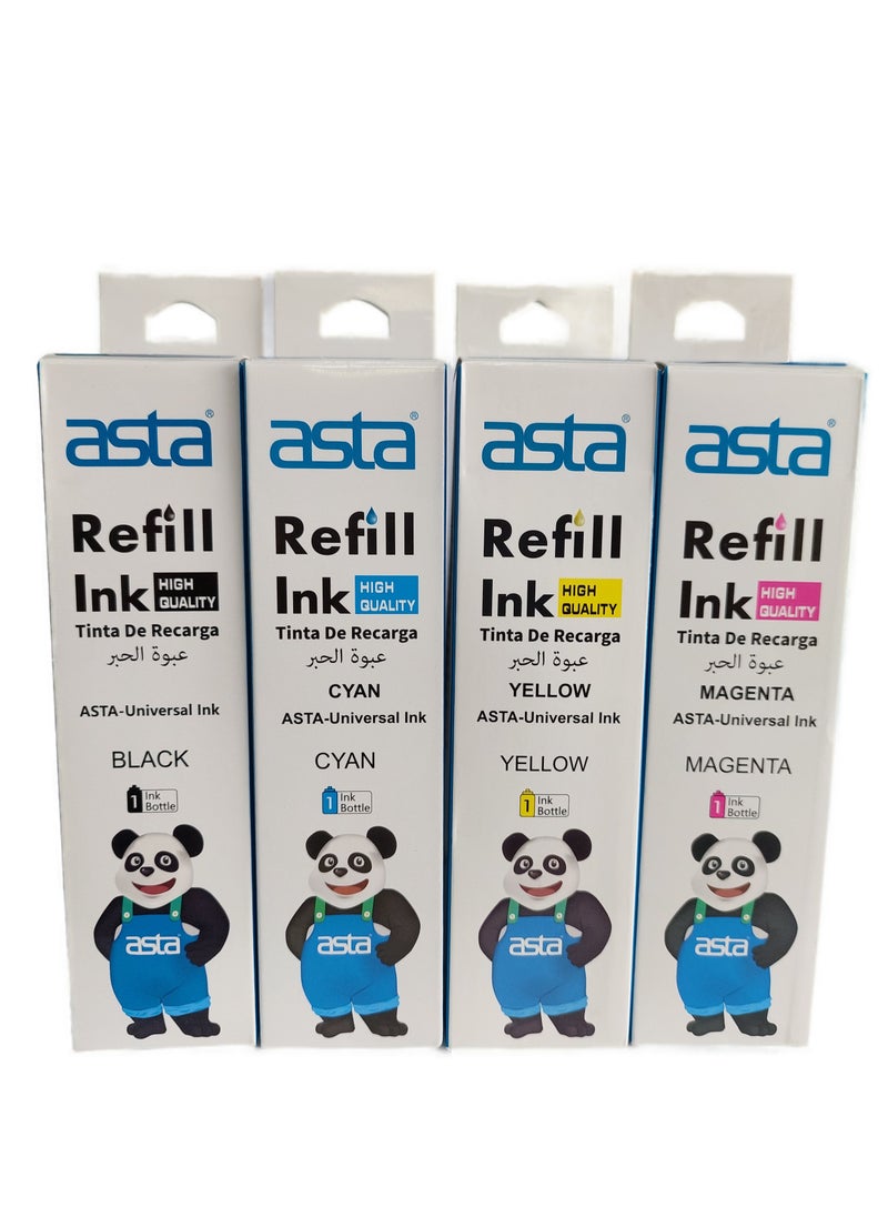 Asta Liquid Ink for Refilling Canon HP and Epson Cartridges 4 colors, Ink Refill kit for hp canon Black & Color Ink Cartridge Head Cleaning with refill syringe.  - Image 5