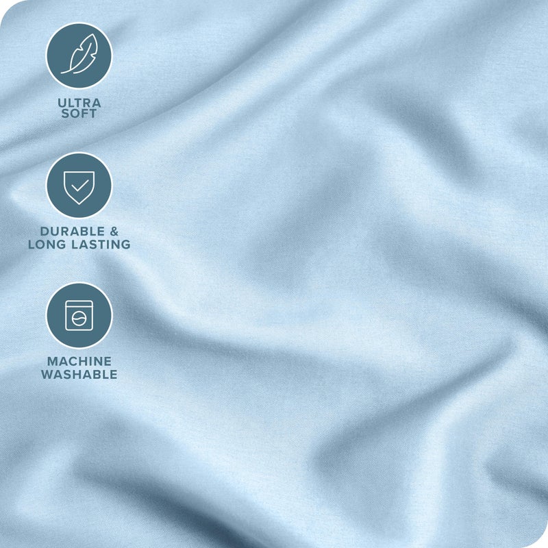 Bare Home Microfiber Pillow Cases - King Size Set of 2 - Cooling Pillowcases - Double Brushed - Light Blue Pillowcases 2 Pack - Easy Care (King Pillowcase Set of 2, Light Blue) - Image 4
