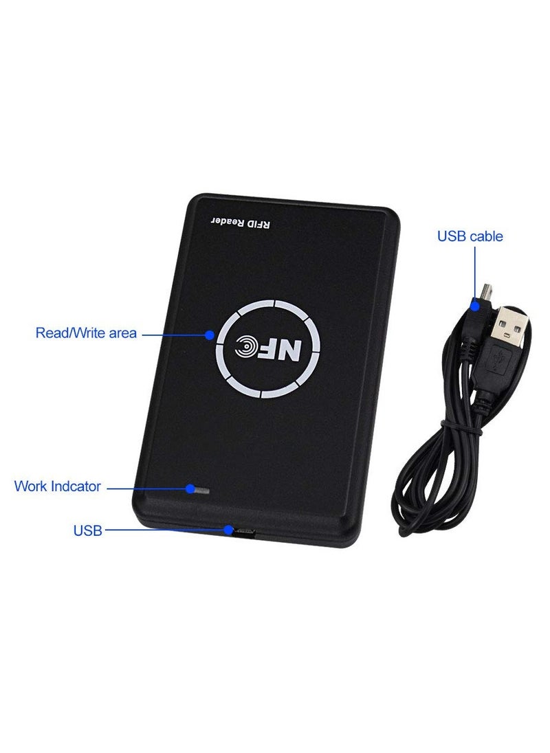 GOMETY - NFC Smart Card Reader Writer, RFID Copier, Duplicator, USB Key Fobs Programmer, ID IC UID, EM4305, T5577 Tag, 125KHz, 13.56MHz - Image 1
