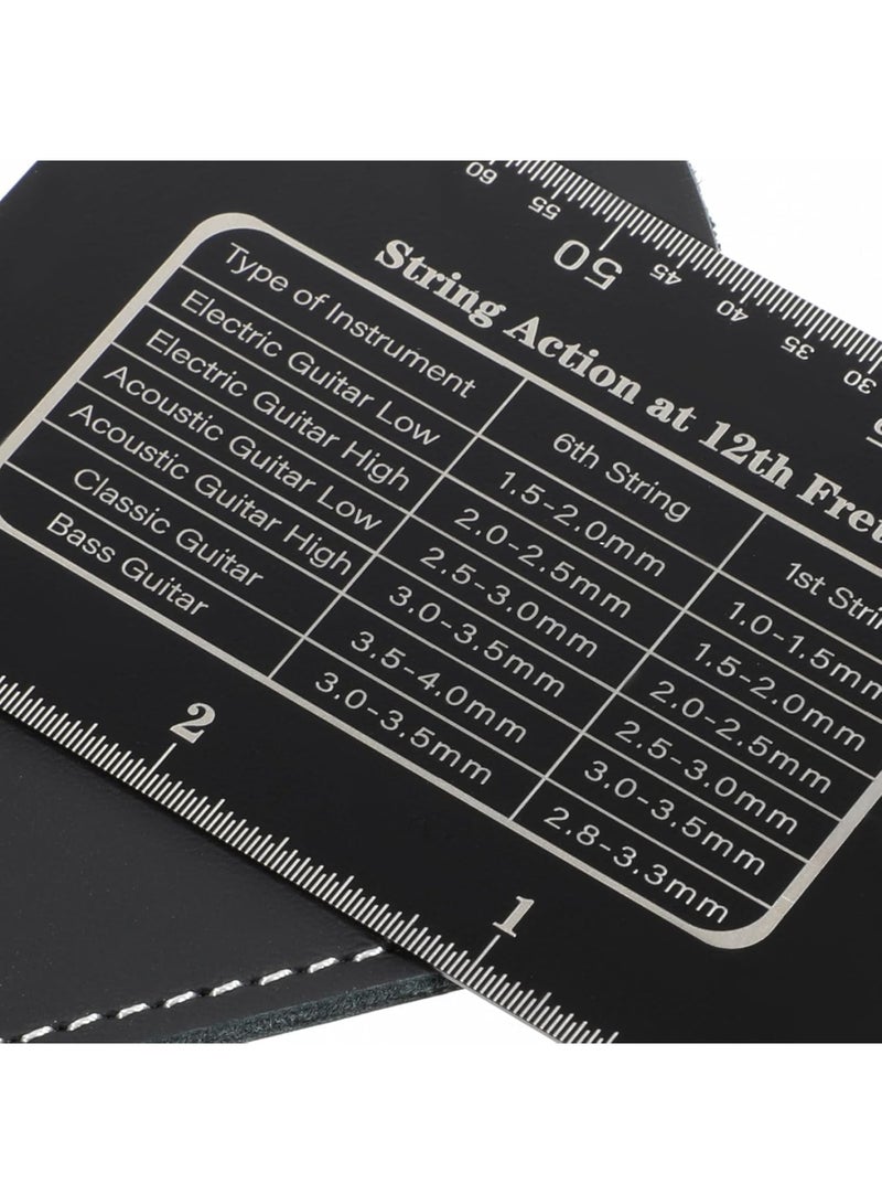 SYOSI Guitar String Action Gauge, String Height Measurement Tool for Electric Acoustic Bass Guitars, Precision Setup Ruler for Luthiers Musicians and Guitar Technicians, Durable Black - Image 4