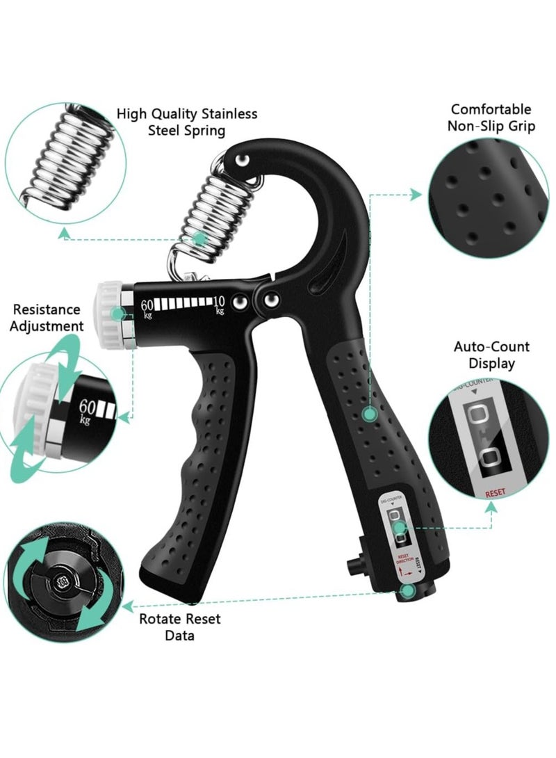 HW Hand Grip Strengthener Trainer Kit - Hand Strengthener & Grip Strength Kit - Forearm Grip Adjustable Resistance - Finger Stretcher, Hand Gripper, Finger Exerciser for Men/Women - Image 5