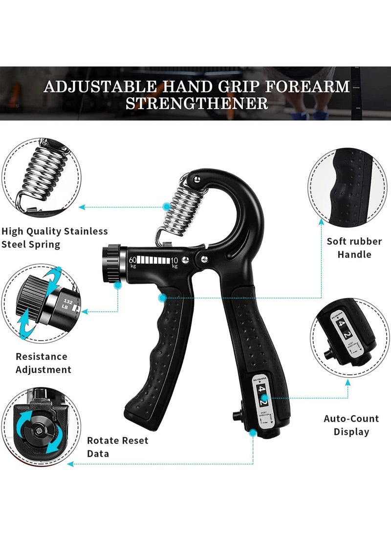 HW Hand Grip Strengthener Trainer Kit - Hand Strengthener & Grip Strength Kit - Forearm Grip Adjustable Resistance - Finger Stretcher, Hand Gripper, Finger Exerciser for Men/Women - Image 2