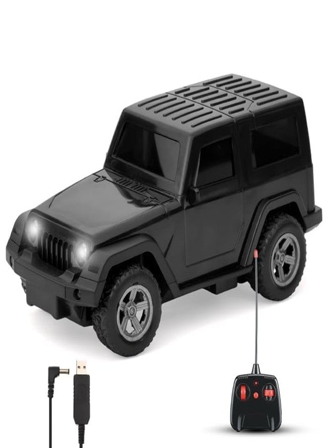 BRAVIADECOR BRAVIA Thar Remote Control Car for Kids | Rc Rechargeable Toy 1:24 Scale with Extra Tyre, Lights & Music | High-Speed Off-Road Vehicle | Kids Toys (Ages 3-6) | Black - 57 - Image 1