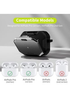 Generic Case for AirPods Pro 2nd Generation, [Stand Functions] Shockproof Rugged Protective Cover Front LED Visible Extra Protection with Carabiner for AirPods Pro 2nd Generatio  - Image 2