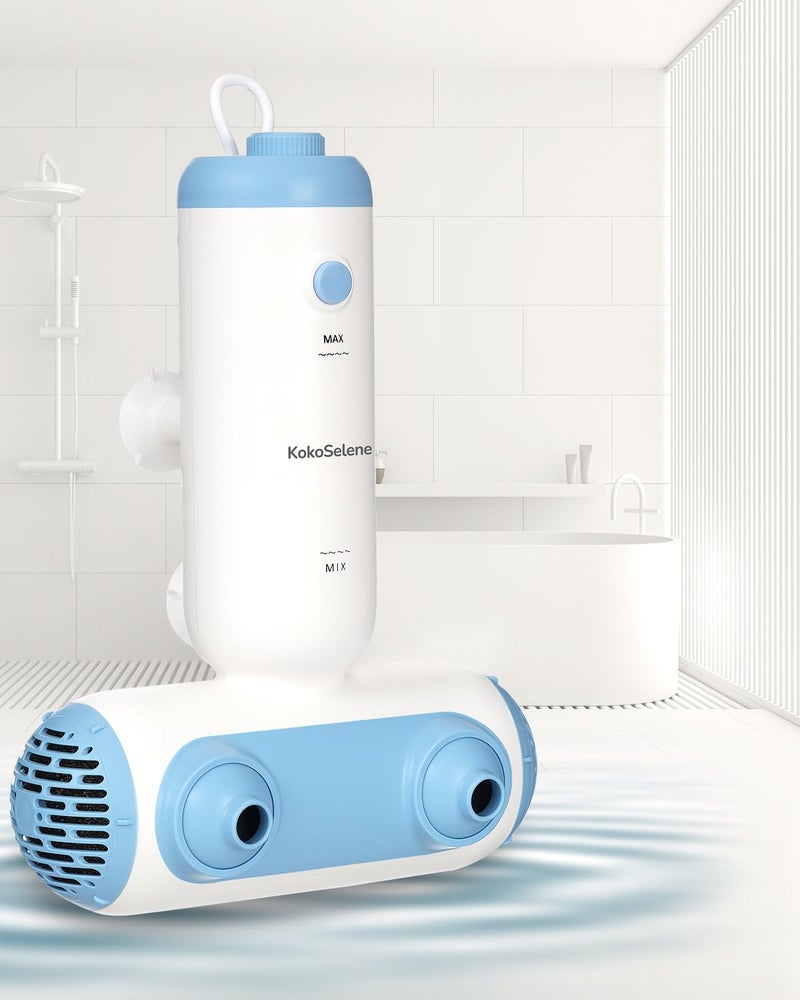 KokoSelene Bath Jets for Tub, Portable Bath Spa for Bathtub with Dual Hydro Jets, Bathtub Spa Machine Creates Soothing Bubbles for Daily Relax at Home Use (Blue) - Image 2
