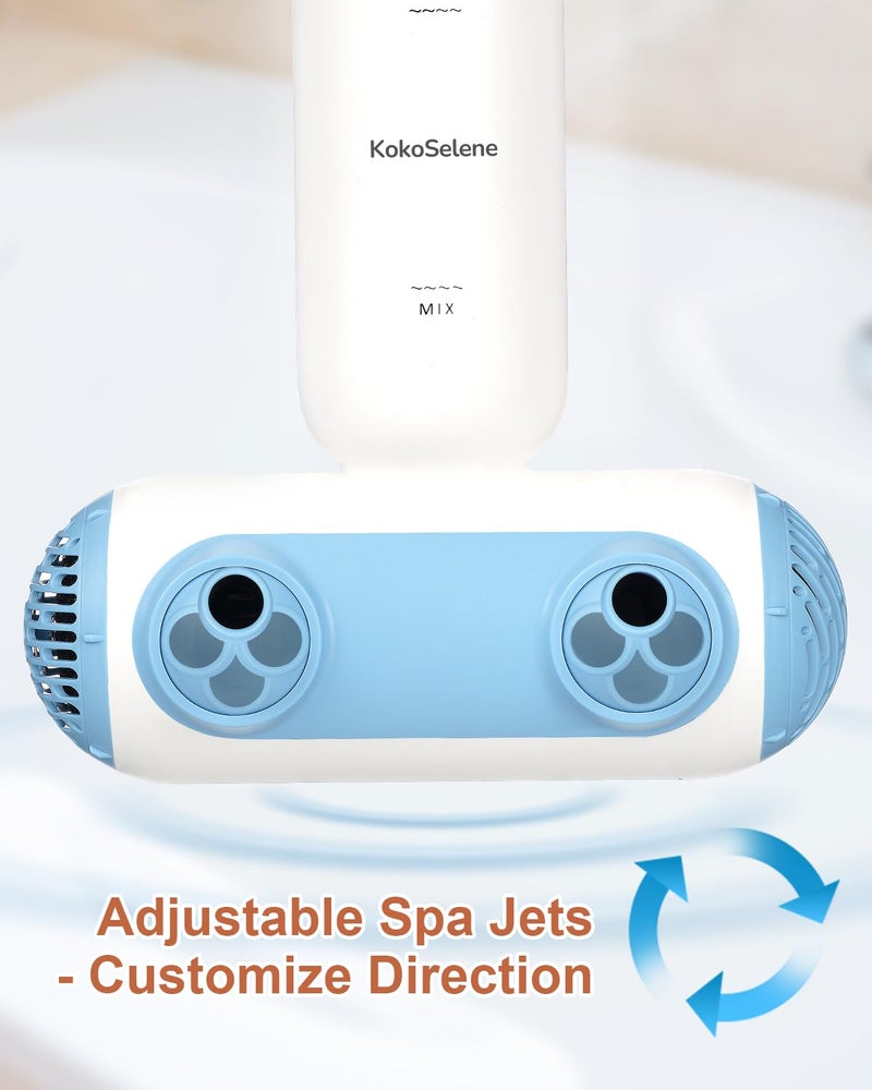 KokoSelene Bath Jets for Tub, Portable Bath Spa for Bathtub with Dual Hydro Jets, Bathtub Spa Machine Creates Soothing Bubbles for Daily Relax at Home Use (Blue) - Image 4