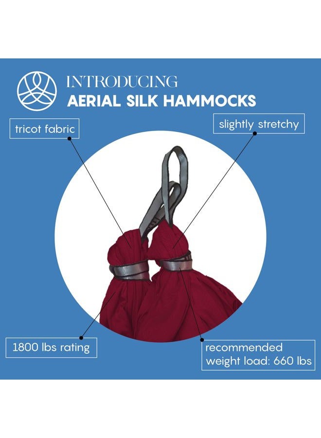 Aum Active Aerial Yoga Hammock - Durable Silk With Extension Straps, Carabiners, And Pose Guide Silks For Home, Antigravity Yoga, Inversion Exercises, Starter Kit All Levels - Image 3