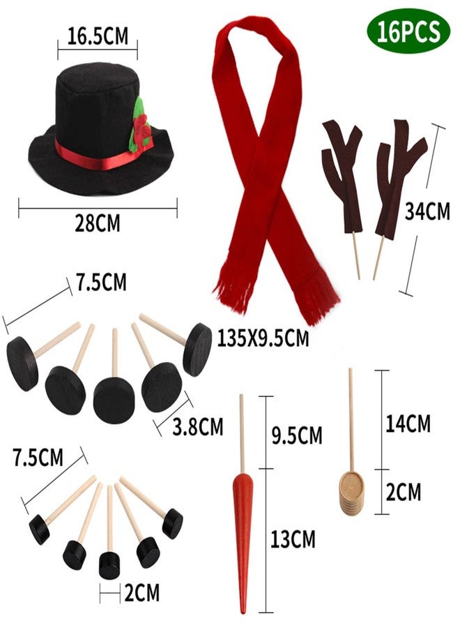 Orgrimmar Snowman Decorating Kit Snowman Making Kits Tools Winter Outdoor Toys Decoration (Jumbo) - Image 2