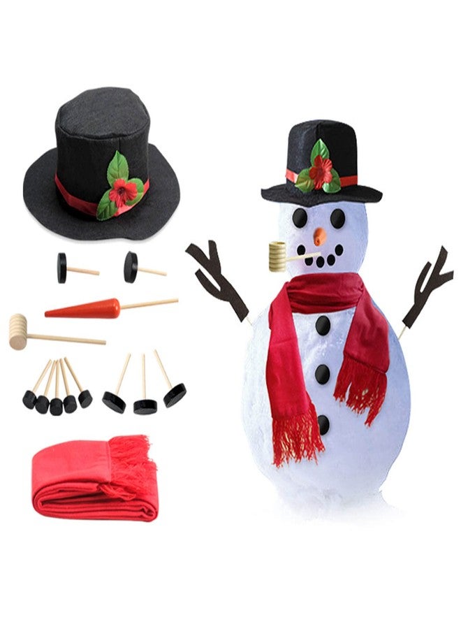 Orgrimmar Snowman Decorating Kit Snowman Making Kits Tools Winter Outdoor Toys Decoration (Jumbo) - Image 1