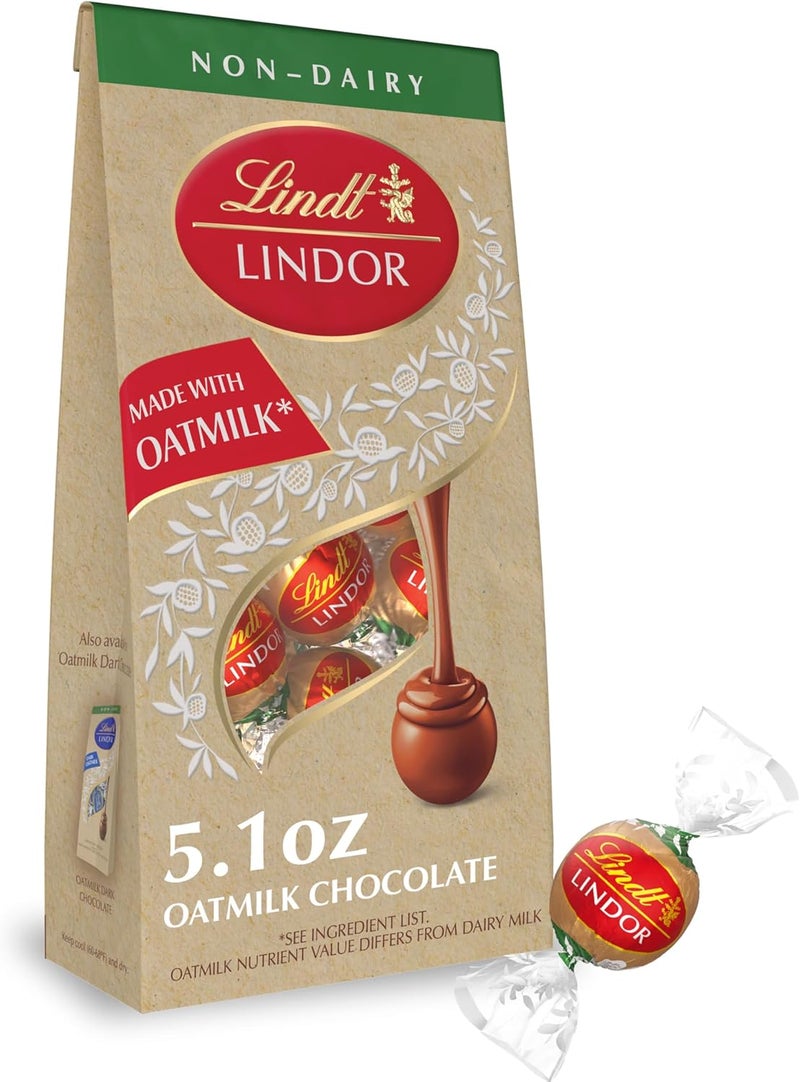 Lindt LINDOR OatMilk Chocolate Truffles - Non-Dairy Chocolate Candy with Smooth Melting Center, 5.1 oz - Image 1