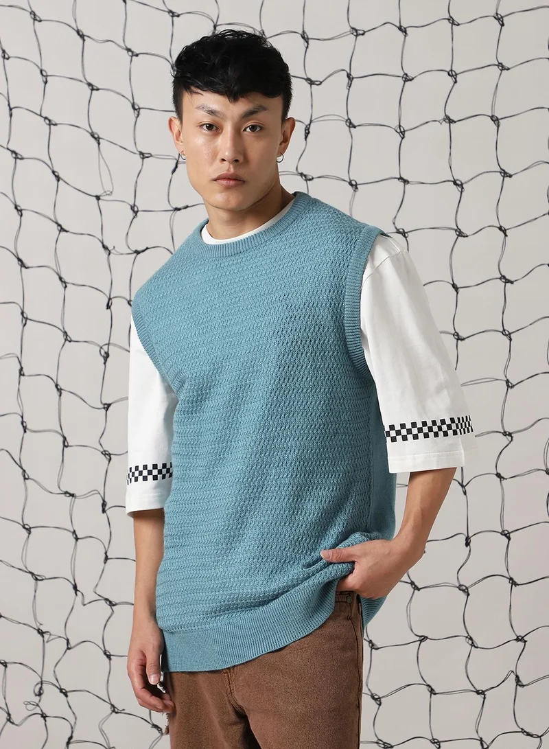 هوبرهولمي بلوفر رجالي أزرق أكريليك 1% مقاس كبير