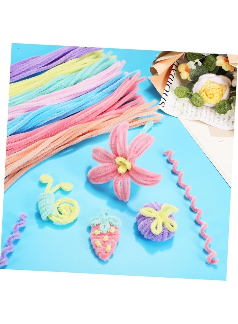 Chenille Stems 200 Pcs, Pipe cleaners for DIY Arts and Crafts, 6 mm,8 random colors, Fluffy Sticks for School Projects and Home Decor - Image 4